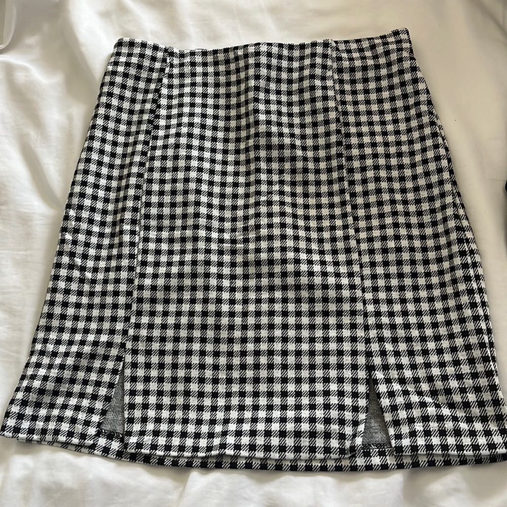 Black and white gingham skirt